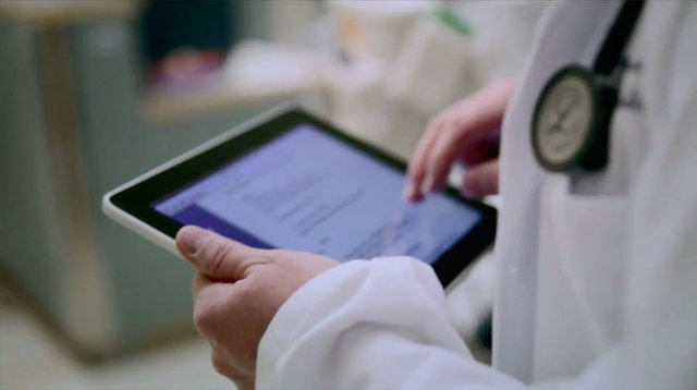 Doctor using app